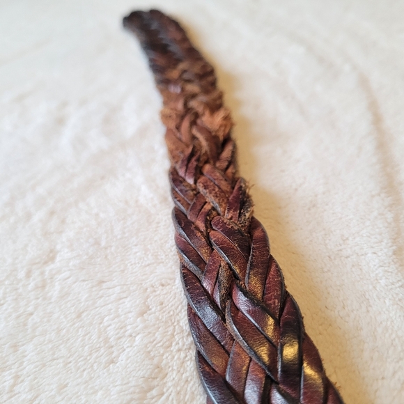 TRAFALGAR Brown Men's Leather Braided Belt - Picture 5 of 11